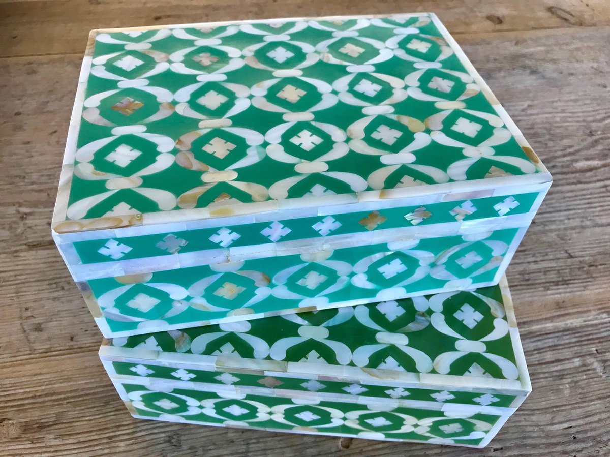Decoratieve doos (opberg, sieraden) kleur groen | bol.com