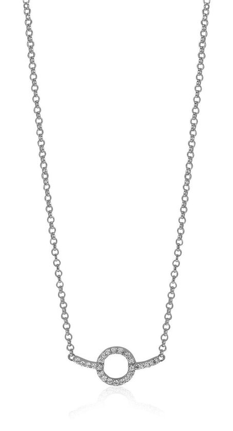 Zinzi zilveren ketting strak rond design wit 42-45cm ZIC1063