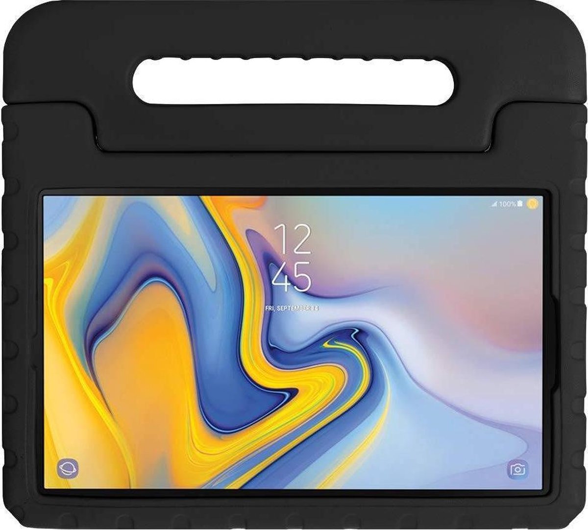 Tablet Hoes Kinderen Geschikt voor Samsung Galaxy Tab A 10.5 (2018) - Kidsproof Backcover met handvat - Zwart - Merkloos