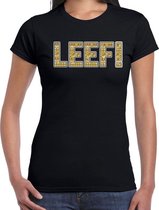LEEF fun tekst t-shirt zwart voor dames M