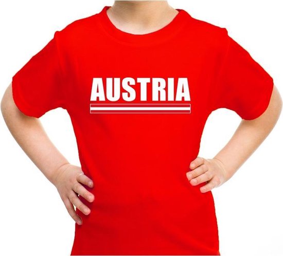 Austria / Oostenrijk supporter t-shirt rood voor kids 146/152