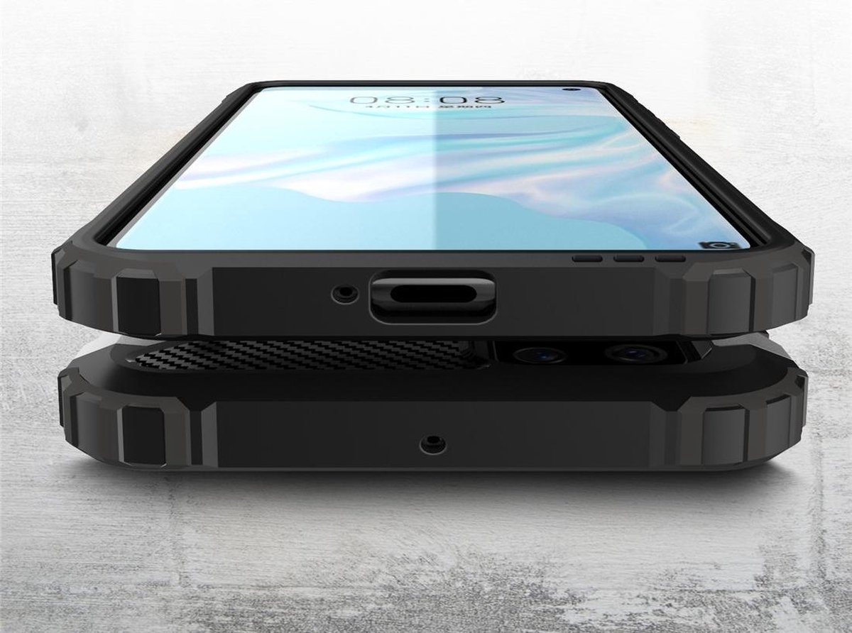 Mobigear Hoesje geschikt voor Huawei P40 Telefoonhoesje Hardcase | Mobigear Outdoor Backcover Shockproof | Schokbestendig P40 Telefoonhoesje | Anti Shock Proof - Roségoud
