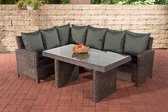 Clp Bermeo Lounge Dining Set - Poly rotan - kleur van 5 mm rotan bruin gemeleerd overtrek antraciet