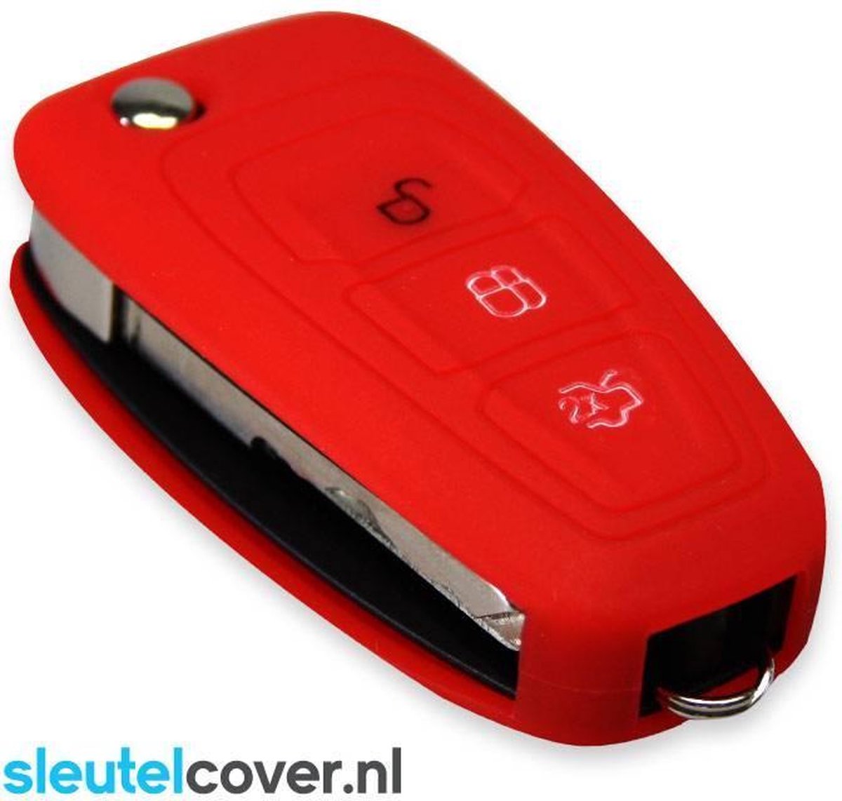 Autosleutel Hoesje geschikt voor Ford - SleutelCover - Silicone Autosleutel Cover - Sleutelhoesje Rood