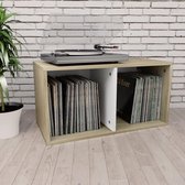 Opbergbox voor LP's 71x34x36cm spaanplaat wit sonoma eikenkleur