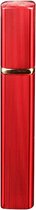 Luxe Ribbel Parfumflesje - Parfumflesje voor in vliegtuig - Hervulbaar - Navulbare Parfum Verstuiver - 12ML - Rood