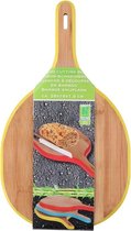 Snijplank bamboe hout geel 28 cm - Snijplanken voor groente, fruit, vlees en vis - Keuken/kookbenodigdheden