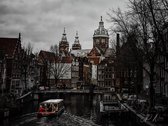 Canvas Amsterdamse gracht 100x75 cm 4 cm frame - foto print op canvas