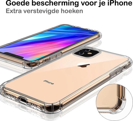 Étui Shock Proof Siliconen Hoes Case Cover pour iPhone 11 Transparent