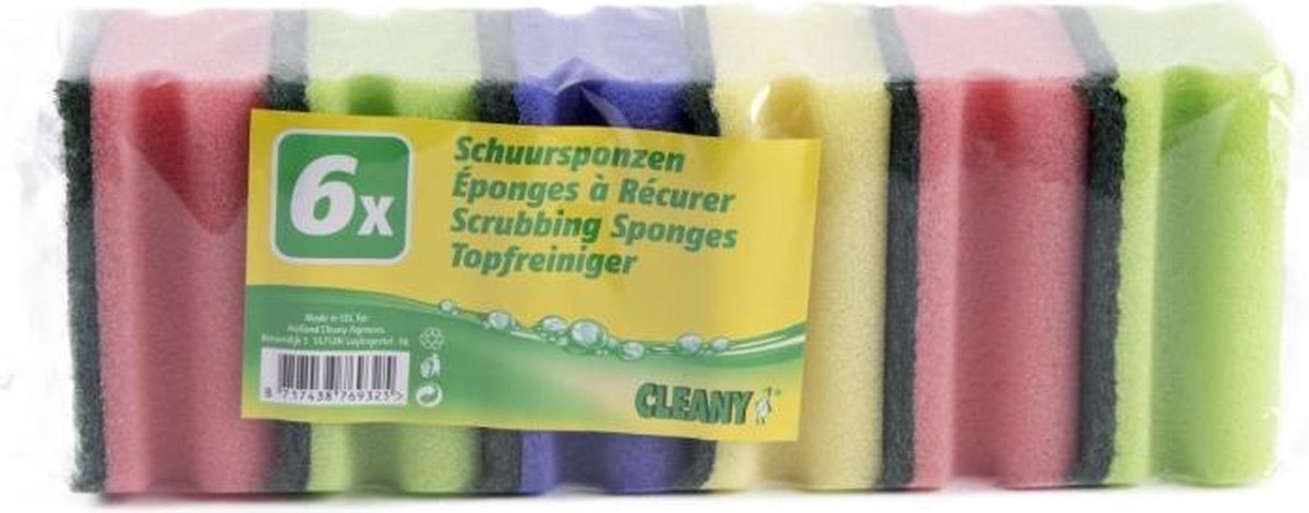 Goedkoopste Schuurspons met handgreep per 6 - Kleur