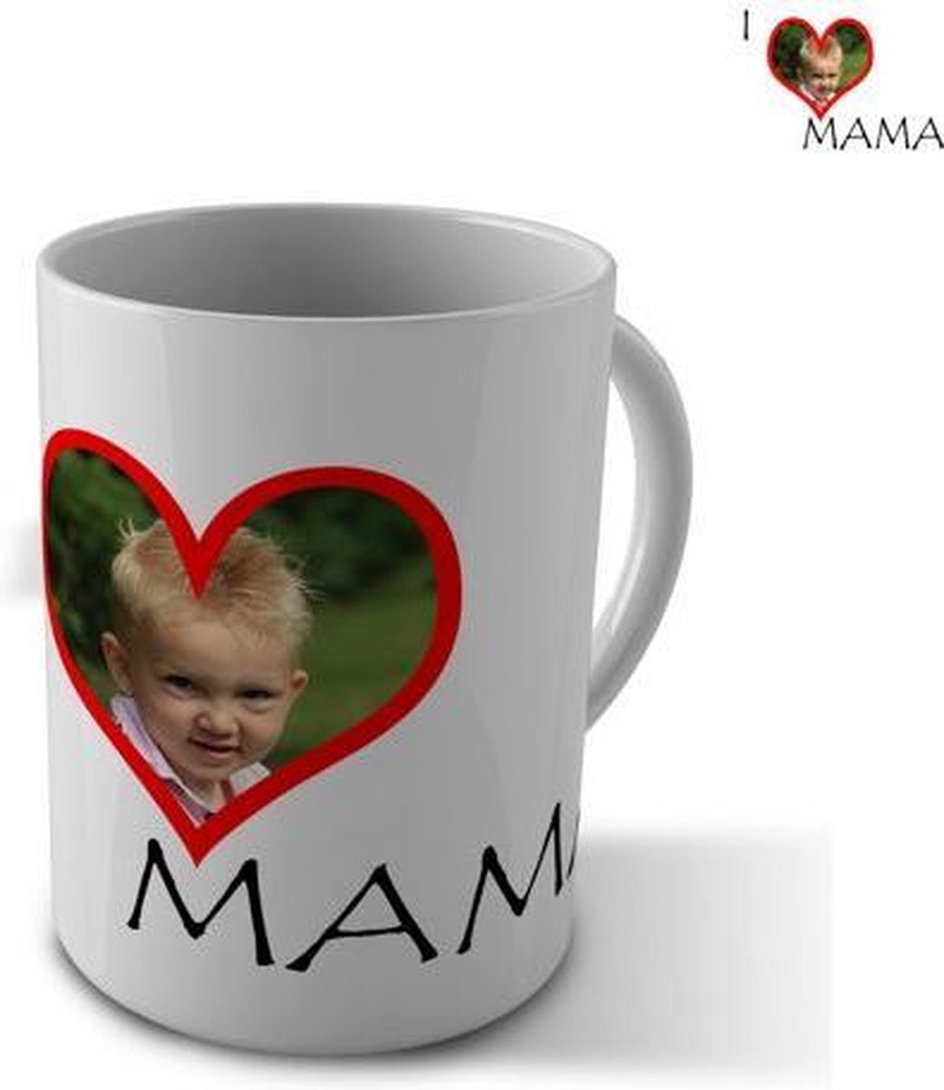 Passie voor stickers Witte koffie mok / beker met tekst: I love mama