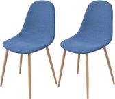 Eetkamerstoelen 2 st stof blauw