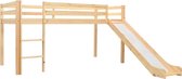 Kinderhoogslaper met glijbaan en ladder 97x208 cm grenenhout