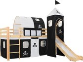 Kinderhoogslaper met glijbaan en ladder 97x208 cm grenenhout