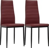 Eetkamerstoelen 2 st kunstleer bordeauxrood