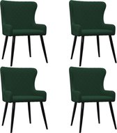 Eetkamerstoelen 4 st fluweel groen