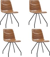 Eetkamerstoelen 4 st kunstleer cognackleurig
