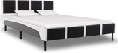 Bedframe kunstleer zwart en wit 120x200 cm