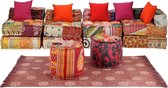 Bankstel modulair stof patchwork 16-delig