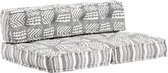 Palletbankkussen stof patchwork grijs