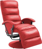 Leunstoel kunstleer rood