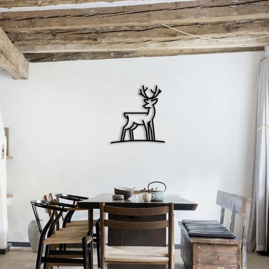 CREATCABIN Laser gesneden houten welkomstbord houten wanddecoratie hangende sculptuur wanddecoratie kunst voor thuis galerij kantoor voordeur zwart 11,9 x 4,5