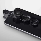 MikaMax Smartphone Lens - Telefoon Accessoires - Universele Camera Lens - Lens Voor Smartphone - 3 in 1 - Fish Eye, Macro en Wide Angle Lens