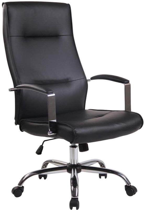 Bureaustoel - Ergonomische bureaustoel - Design - In hoogte verstelbaar - Kunstleer - Zwart - 63x72x124 cm