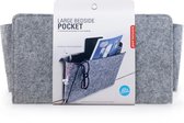 Kikkerland Bedside pocket – Opbergzak voor je bed – Extra nachtkastje – Woonaccessoire – Vilt – Grijs – Large