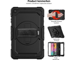 Dasaja case geschikt voor Samsung Galaxy Tab A 10.1 (2019) met screenprotector, handriem en schouderriem voor Horeca en Bouw