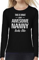 Awesome nanny / oppas cadeau t-shirt long sleeves dames L