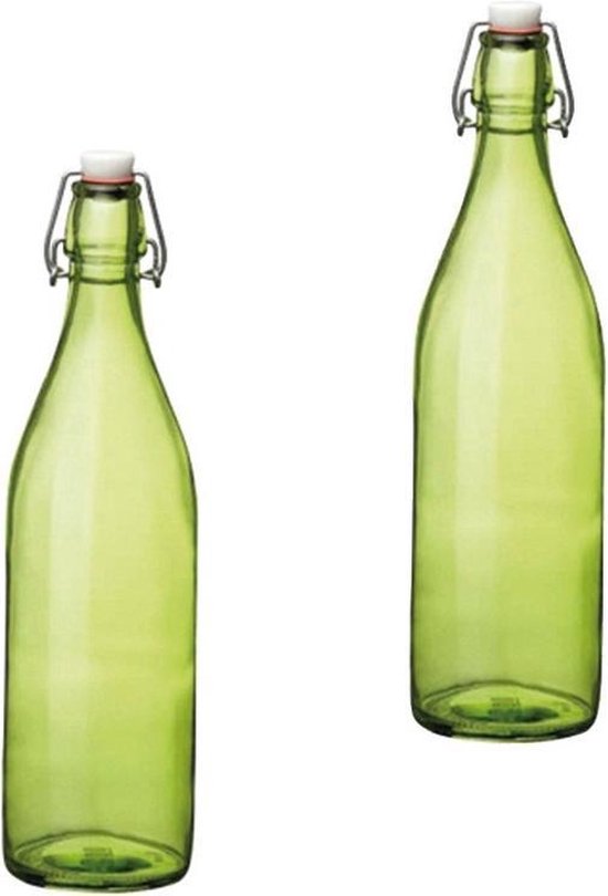 Vergelijking 鍔 Illusie Set van 2 groene giara flessen met beugeldop - Woondecoratie giara fles -  Groene... | bol.com