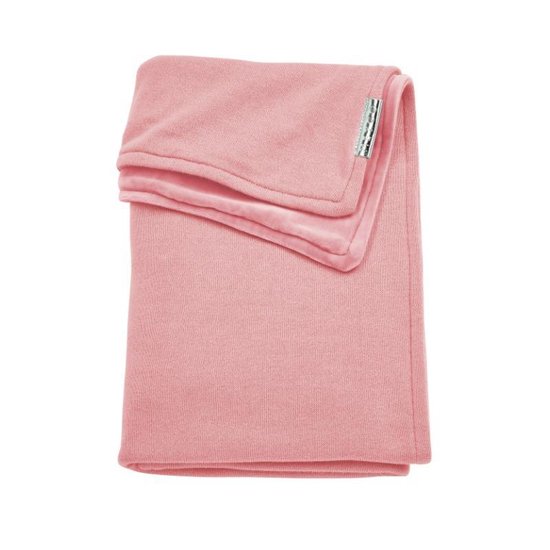 Meyco ledikantdeken Knit Basic met velvet - 100x150 cm - oudroze