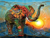 schilderen op nummer olifant gekleurd