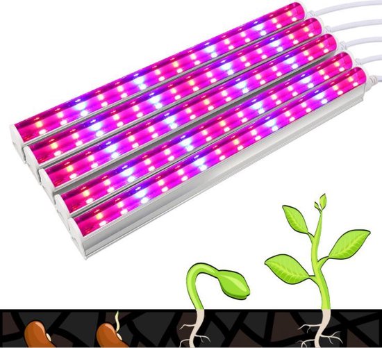 groeilamp LED - groeilamp - groeilamp strips - groeilampen- 30W - 5 Strips  | bol.com