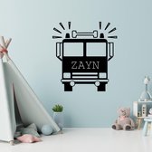 Muursticker brandweerwagen met naam | Muurstickers kinderkamer | Kinderkamer wanddecoratie | kinderkamer muur | Muur sticker kind | Muursticker laten maken