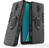 Oppo A9 2020 Robuust Kickstand Shockproof Zwart Cover Case Hoesje ABL