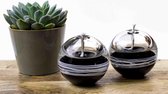 Olielamp Zwart Wit Boheems Kristal Luxe Glascadeau