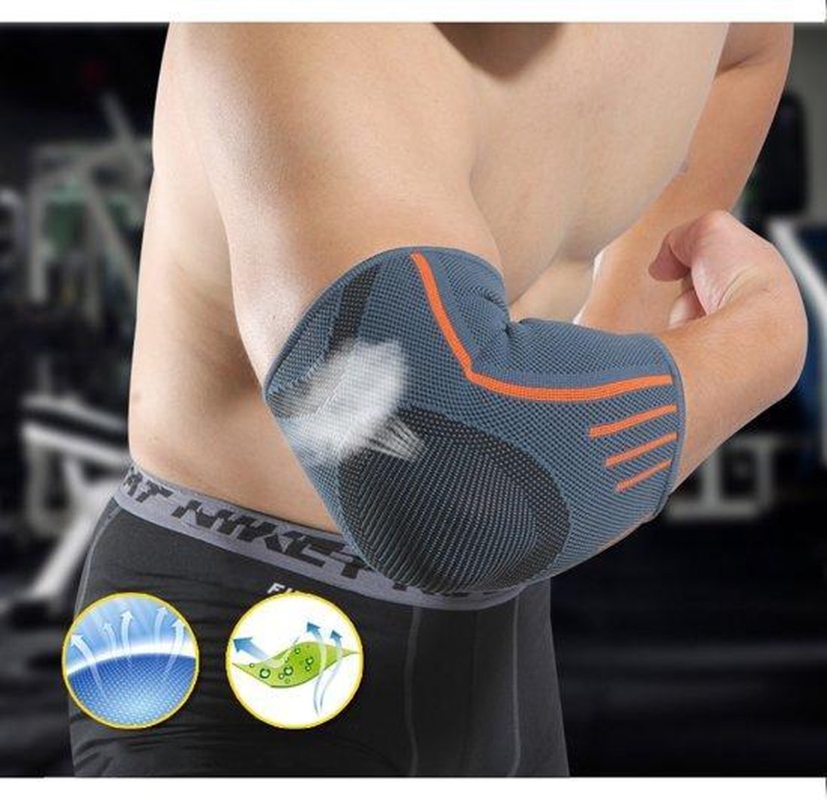 VITTO Elleboogsteun - Elleboogbrace - Compressie Arm Sleeve voor Tendonitis - Artritis - Beste voor Tennis Elleboog - Golfers Elleboog - Gewichtheffen (S, Grijs