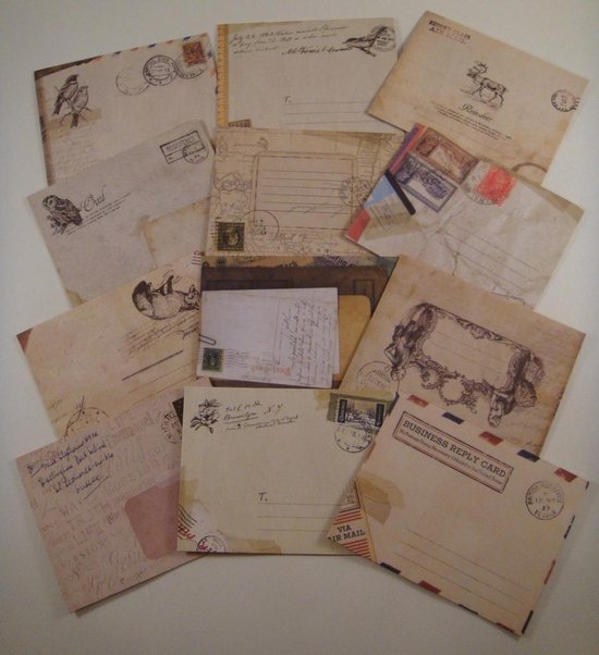 huurling Rijd weg hoofdpijn Vintage mini envelopjes - 12 stuks - Kleine envelopjes | bol.com