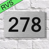 Naambordje voordeur 20x13cm gegraveerd - Echt RVS