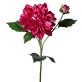 Viv! Home Luxuries Dahlia - zijden bloem - donker roze - 50cm - topkwaliteit