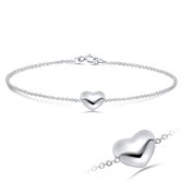 Joy|S - Zilveren hartje armband 18 cm BFF liefde