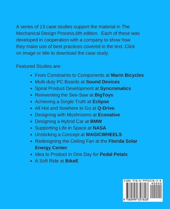 The Mechanical Design Process Case Studies 9780999357828 David G Ullman Livres
