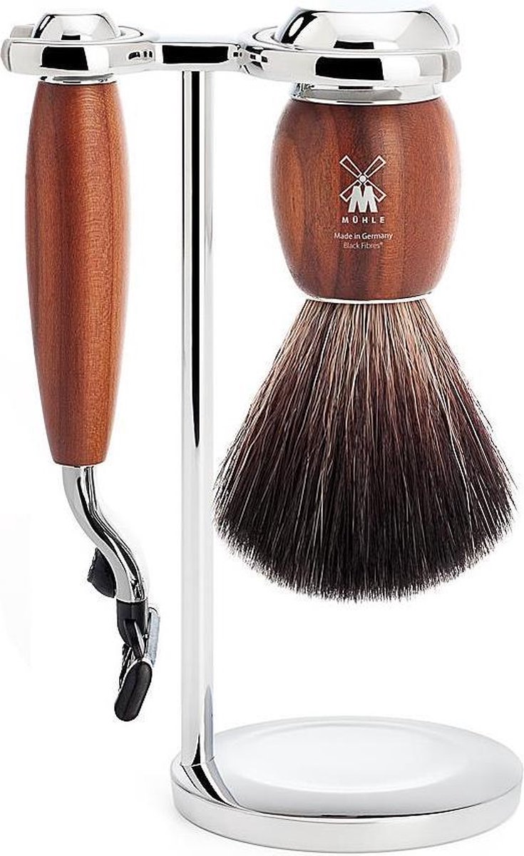MÜHLE -Scheerset Vivo 3-delig - Pruimenhout - Mach3