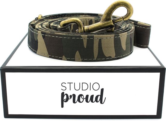 Ongeldig Gedetailleerd Haalbaar Studio Proud - Hondenriem – camouflage print - bronskleurige accenten -  maat M - deze... | bol.com