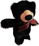 Knuffel zwarte beer met strik - 25cm