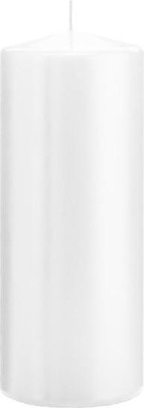 1x Witte cilinderkaars/stompkaars 8 x 20 cm 119 branduren - Geurloze kaarsen - Woondecoraties