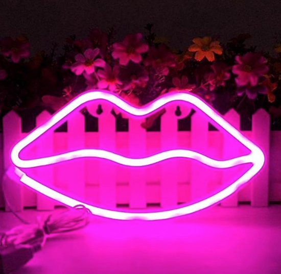 Rechtsaf vertalen zeemijl Lamp lippen, lamp mond. Nachtlamp in vorm van lippen/mond. Neon lamp  lippen. Roze lamp... | bol.com