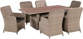 Tuin Loungeset Bruin (Incl LW Fleece deken) - Lounge bank tuin - Tuinbank - Loungebank - Tuinset - Tafelset tuin - Bistroset